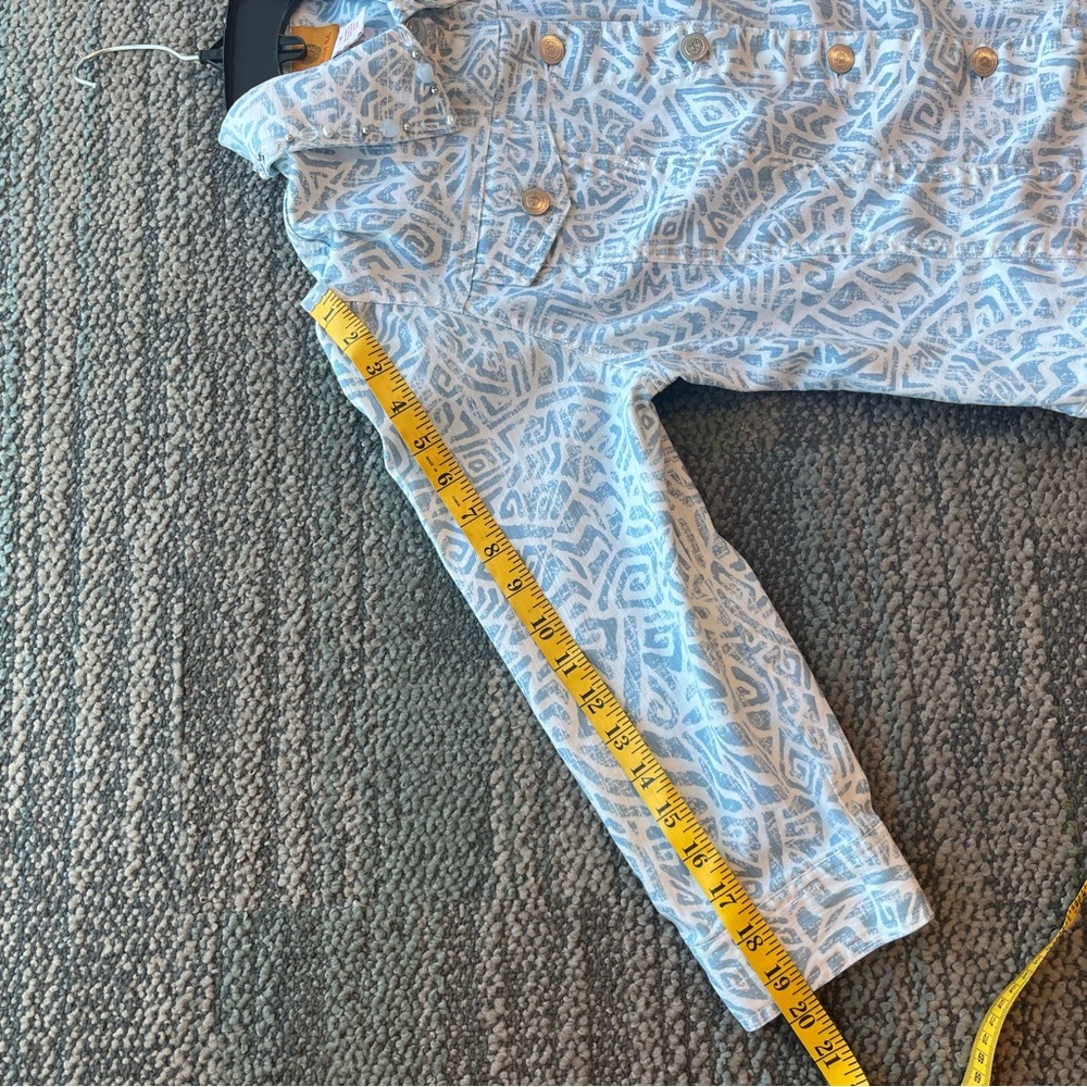 Ruby Rd. Blue and White Patterned Jacket - Picture 8 of 9